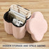 12" Inch Ornavo Home Pink Boucle Storage Ottoman Cube Flower-Shaped Footstool with Hidden Storage, Faux Teddy Fur Foot