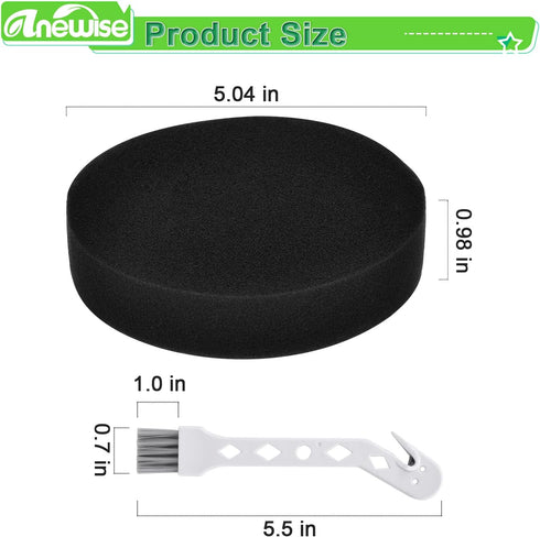 4 Pack 1608225 Filter for Bissell Cleanview Swivel Rewind, Replacement Part for Upright Vacuum Models 3836 3197A 2252