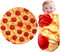 CASOFU Baby Pizzas Swaddle Blanket, Funny Blankets Gag Gifts for Baby Shower