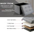 NIENIE 15.7"X11.8"X11.8", Linen Folding Storage Ottoman Coffee Table Small Foot Stool for Living Room, Bedroom, Grey