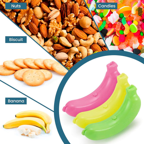 PNDID 3 Pack Banana Case, BPA-Free Banana Holder & Protector Box, Portable Banana Storage Container with Vent Holes