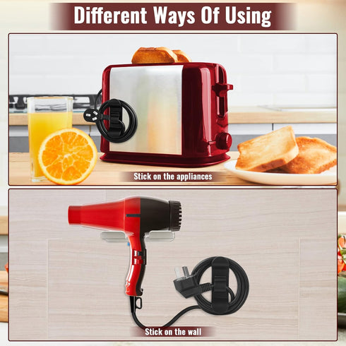 10Pcs Cord Organizer for Kitchen Appliances, Black Cord Winder, Cord Keeper for Mixer, Coffee Maker, Air Fryer, Toaster