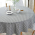 Table Cloth - Round Stripe Table Cover Nordic Twill Floral Washable Dining Decorative for Holiday Home Christmas Party