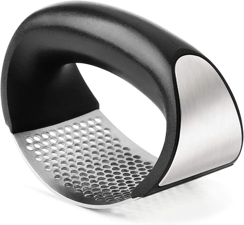 Garlic Press Rocker, Professional Stainless Steel Ginger Squeezer Kitchen Tool, Rust Proof, Dishwasher Safe, GP003