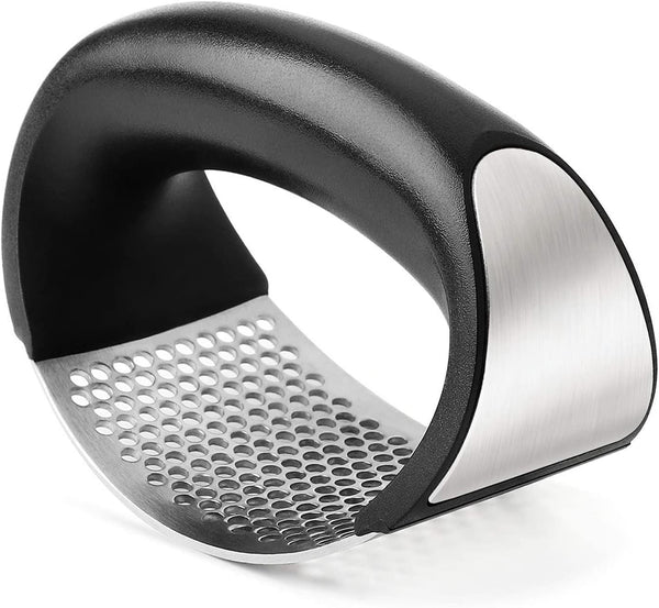 Garlic Press Rocker, Professional Stainless Steel Ginger Squeezer Kitchen Tool, Rust Proof, Dishwasher Safe, GP003