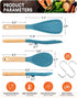 Cooking Spoon and Rice Scooper for Nonstick Cookwares, Great for Cooking and Serving Durable BPA-Free Matte Silicone, Wood Handle Spoon for Mixing, Scoop, and Scrape (TURQ)