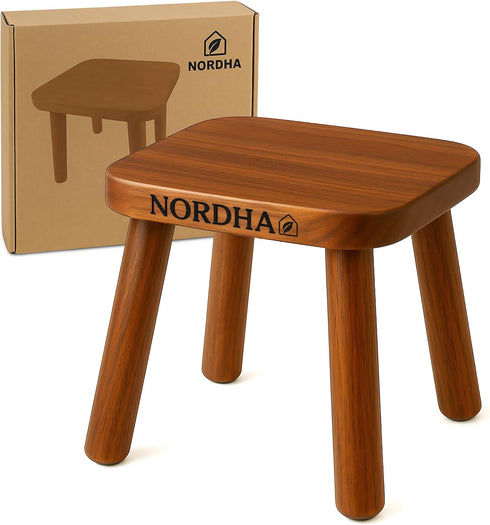 NORDHA 9.3 Inch 1.4 Wooden Stool Chair, Child's Chair, Lightweight Kg, Ideal for Bedroom or Playroom, Durable Taburete