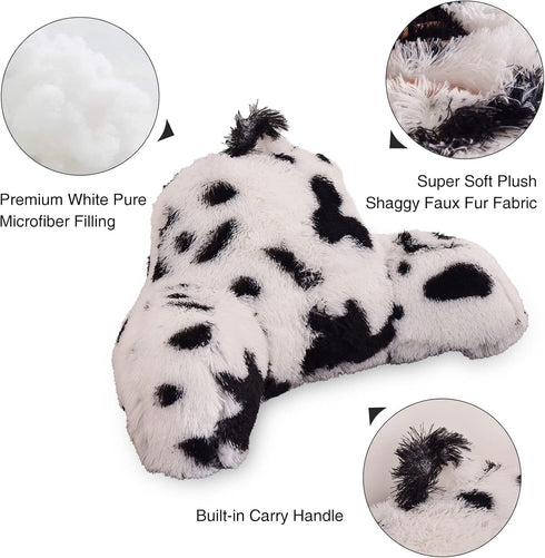 Aimuan Reading Pillow Bed Rest Pillow with Arms Plush Shaggy Fur Cushion for Adults Teens Incline Rest Sitting up