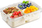 Divided Serving Tray with Lid and Handle, Snackle Box Container with 4 Compartments, Clear Serving Platters and Trays,
