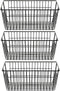 SANNO Set of 3 Freezer Baskets - Wire Storage Bins for Home, Office, Bathroom, Pantry Organization, Black