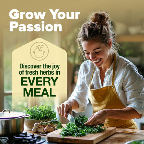 8 Set HOME GROWN Gift Herb Kit Herb Seeds with Basil, Cilantro, Mint & More, Complete Indoor Grow Kit for Kitchen