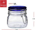 Bormioli Rocco Fido Square Jar, 17-1/2-Ounce, Blue Lid