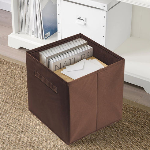 ShellKingdom Storage Bins, Foldable Fabric Storage Cubes for Closet and Toys, 6 Pack (Chocolate)