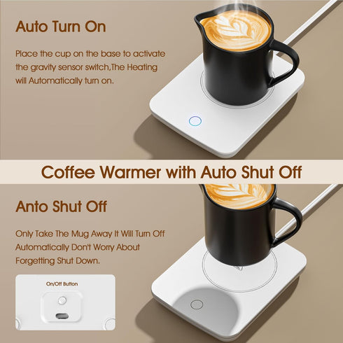 Misby Mug Warmer, Coffee Warmer for Desk Auto Shut Off Coffee Lovers Gift Ideas, Smart Coffee Cup Warmer