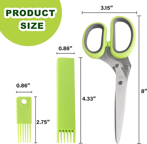 3 Packs Herb Scissors Set - 5 Blades with Herb Stripper Tools, Cool Kitchen Gadgets for Fresh Garden Herbs