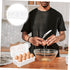 8 Box Fridge Egg Keeper Holder Mini Condiment Bottles, Egg Organizer for Refrigerator, Egg Carrier, White