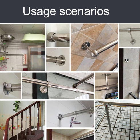 Aopin Closet Rod Brackets, Matte Black Finish, 19mm / 0.75" Wardrobe Supports, Stainless Steel Closet Pole Socket, 4 Pcs