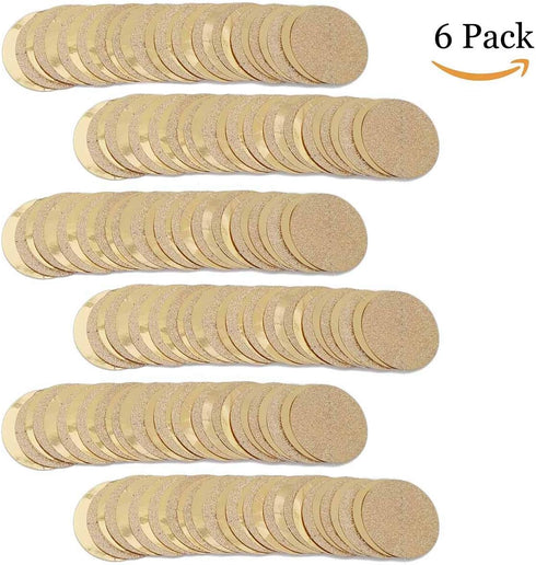 6 Pcs Glitter Champagne Gold Paper Circle Dots Garland, 52 Feet, Birthday Party Decorations, Bridal Shower, Christmas