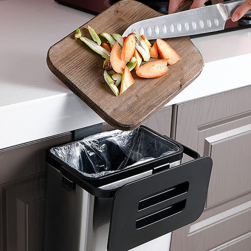 SIDIANBAN Hanging Trash Can with Lid, 0.8 Gal/3L Stainless Steel Garbage Can for Kitchen Cabinet Door or Countertop