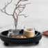 Hodeframe 12in Countertop Coffee Table Tray : Decorative Tray Ottoman Black Round Wood for Coffee Table Decor,Candle