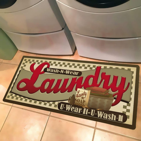 20x59 Ukeler Laundry Room Rug, Laundry Room Floor Rug for Wash Room Non Skid Kitchen Floor Mat Non-Slip Rubber Area Rug