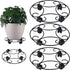3 Packs 12.8" Metal Plant Caddy With Wheels - Large Rolling Stands Heavy-Duty Wrought Iron Roller Base Pot Movers