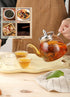 6 1000ml 33.8oz TETWIN Glass Teapot Including Blooming Flower Tea Balls, Stovetop Safe Tea Pot with Removable Infuser