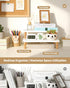 2 15mm Kitchen,Countertop,Office Shelf,Modern,(14.2") Tiered White Table Top Plant Stand, Thick Wooden Desktop