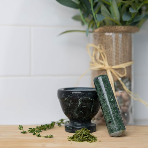 Fox Run Green Marble Mortar and Pestle, 3"