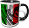 3dRose Italian Flag Design - Two Tone Black Mug, 11oz