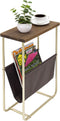 MyGift Living Room Side Table, Dark Brown Burnt Wood End Table and