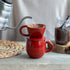 Asayu Japan Ceramic Coffee Pour Over Maker Set, Chrome Red Dripper with 3 Holes for Coffee and Tea (Accessory Mug)