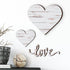 3 Pcs Wooden Hearts Decor, Rustic Hanging Love Plaque for Wall Home Farmhouse Living Room Bedroom Gifts (White)