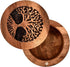Acacia Wood Spice Cellars Box with Lid, Round Storage Box for Kitchen Counter, 3.5" x 3.5" x 2.5" for Spices