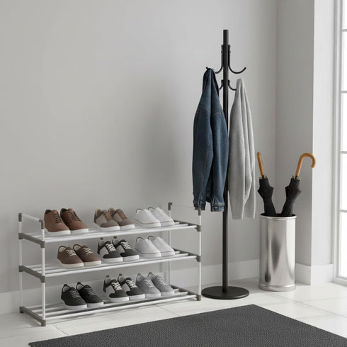 3-Tier Closet, 15 Home-Complete Shoe Rack Shoe Organizer for Bathroom, Entryway Shelf Holds Pairs of Sneakers, Heels