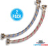 Washing Machine Hoses (1FT) - Braided Stainless Steel, Universal Fit for All Wash Machines, 2 Pack
