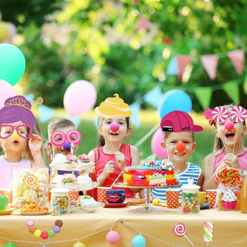 25Pcs Candy Land Photo Booth Props with Stick, Candyland Selfie Props for Candy Shop Party Supplies, Lollipop Birthday