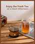 ZENS Modern Glass Infuser Teapot, One Touch Tea Maker for Loose Leaf Tea with Insulated Mug and Portable Case.