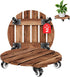 2pack Wood Plant Caddy With Wheels Heavy Duty Red Brown, 264 Lbs
