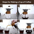 Tissting Wood Neck Pour Over Coffee Maker, 400ml Sleeve Brewer with Permanent Stainless Steel Filter