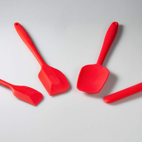 4 Piece Silicone Spatula Set, Flexible Heat Resistant Non-scratch Baking Cooking Rubber Spatulas with Stainless Steel