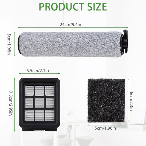 3649A HF3 3649A 1 2 2 Replacement Parts Compatible with Bissell Crosswave Cordless Wet/Dry Vacuum Cleaner - Main Brush