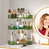 3-Tier Counter Countertop SUNZOS Corner Bathroom Organizer, Bathroom Organizer with Makeup Brush Holder, Vanity Makeup