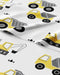 Kids Queen Size Construction Bed Sheets - 4 Piece Car Microfiber Sheet
