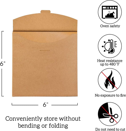 Hiware 200 Count Unbleached Parchment Paper Squares 6" x 6", Non-Stick Wax Paper Sheets for Storing, Freezing Foods