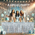 Allgala 2-Pack Silver Tinsel Table Skirt, 29x108 Inch Metallic Foil Fringe for Party Event, Parade Float Decoration