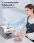 Koonie Portable Handheld Fan, Battery Operated Fan with Base, 8 Hours, Digital Display, 5 Speeds, 90° Adjustable, White