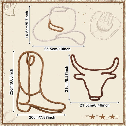 RattanView 3 3 Pcs Western Wall Decor Boho Cowboy Nursery Decor Cowboy Boots Hat Classroom Decorations Howdy Sign Size
