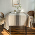 ArtBud Burlap Cotton Linen Table Clothes Farmhouse Tablecloth Striped Picnic Table Cover Heavy