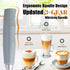 Nahida Cement Gray Milk Frother Wand, Handheld Rechargeable Electric Whisk with 3 Heads for Coffee & Egg